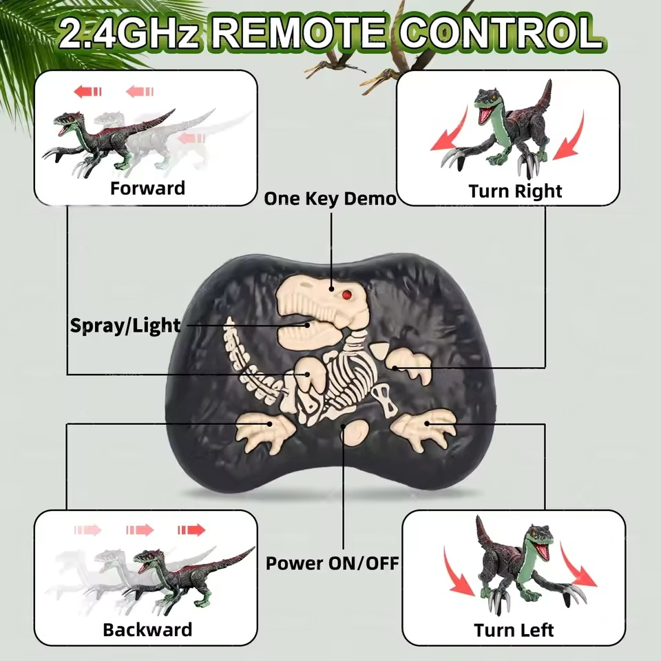 Remote Control Dinosaur Animal Toy，swift movement & water spray, gift for boys