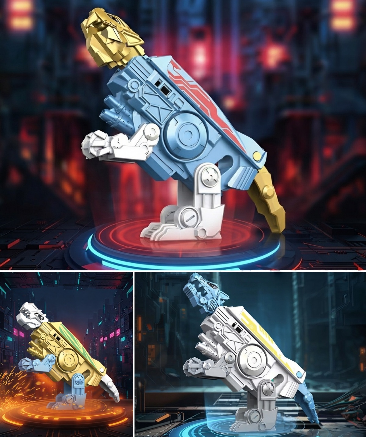 2-in-1 Transforming Mechanical Dinosaur Fidget Spinner - Silent EDC Desktop Stress Relief Toy
