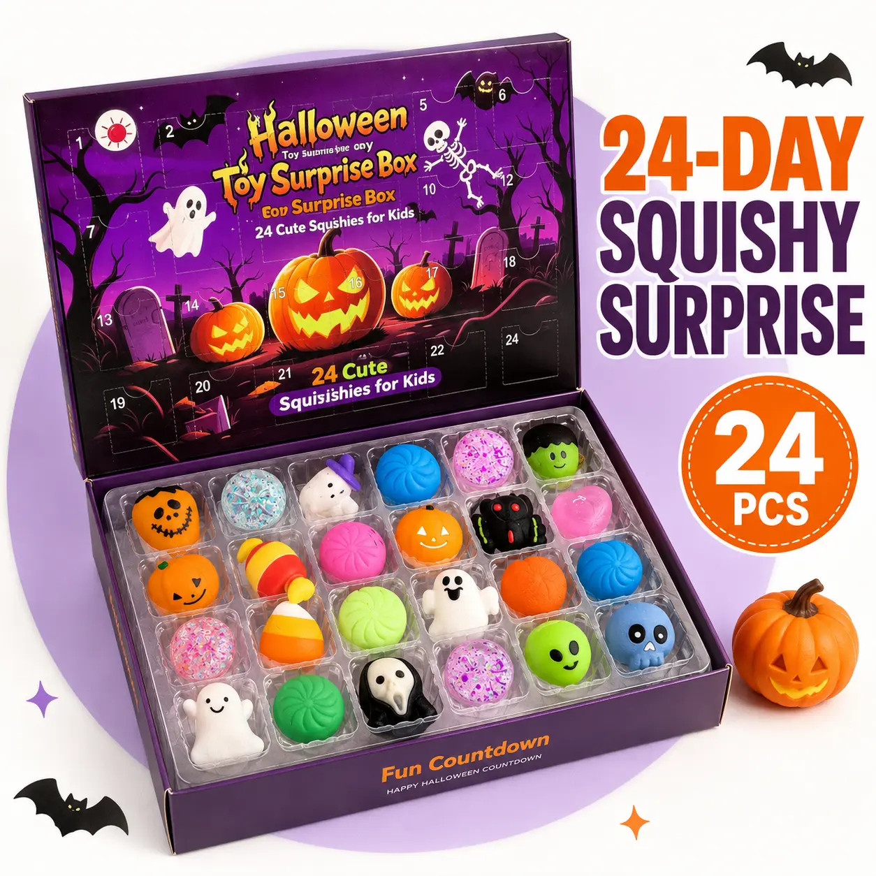 🎃 Halloween Squishy Advent Calendar 👻 – 24 Days of Spooky Surprises