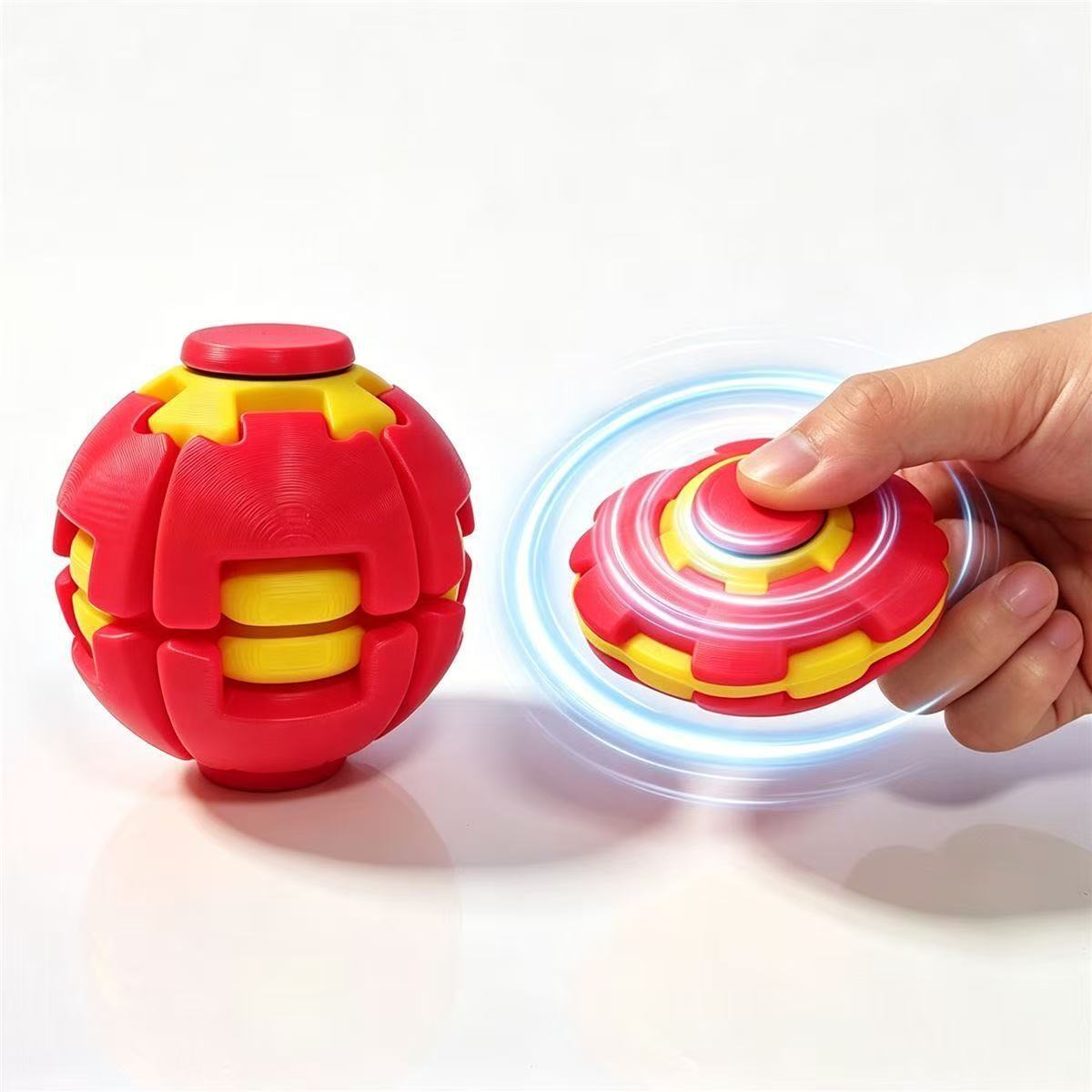 Press & Spin Fidget Relief Ball, Portable Rotating Sensory Stress Toy