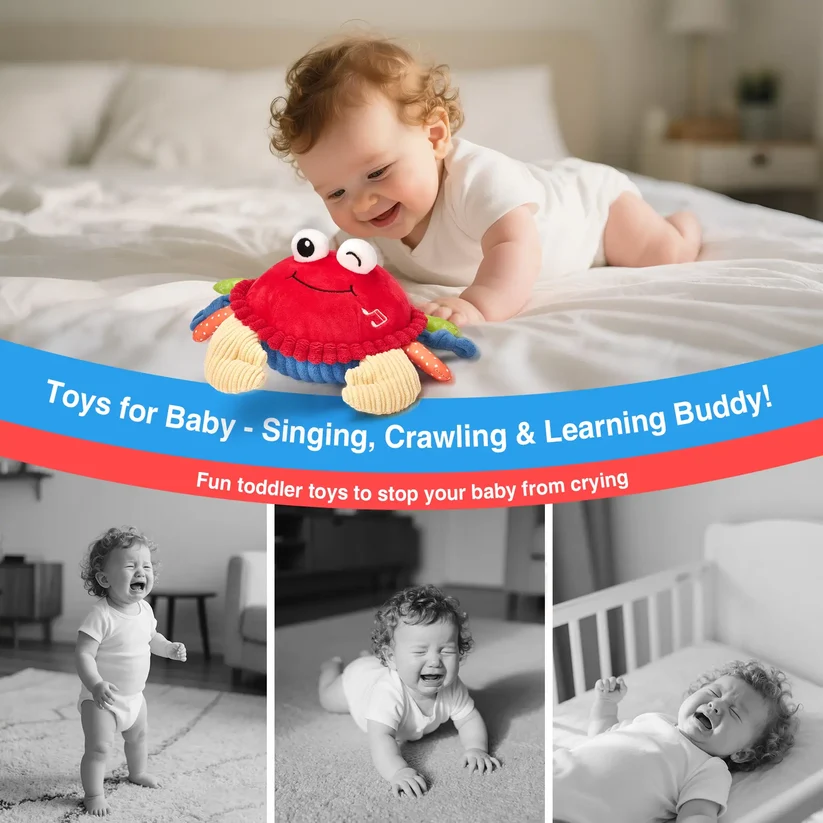 🦀 Dancing Crab Plush Toy – Interactive Singing & Walking Musical Toy for Kids