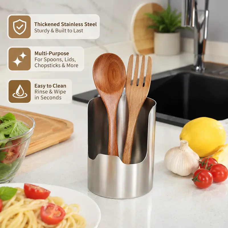 ✨ Stainless Steel Utensil Organizer — Keep Your Kitchen Clean & Tidy
