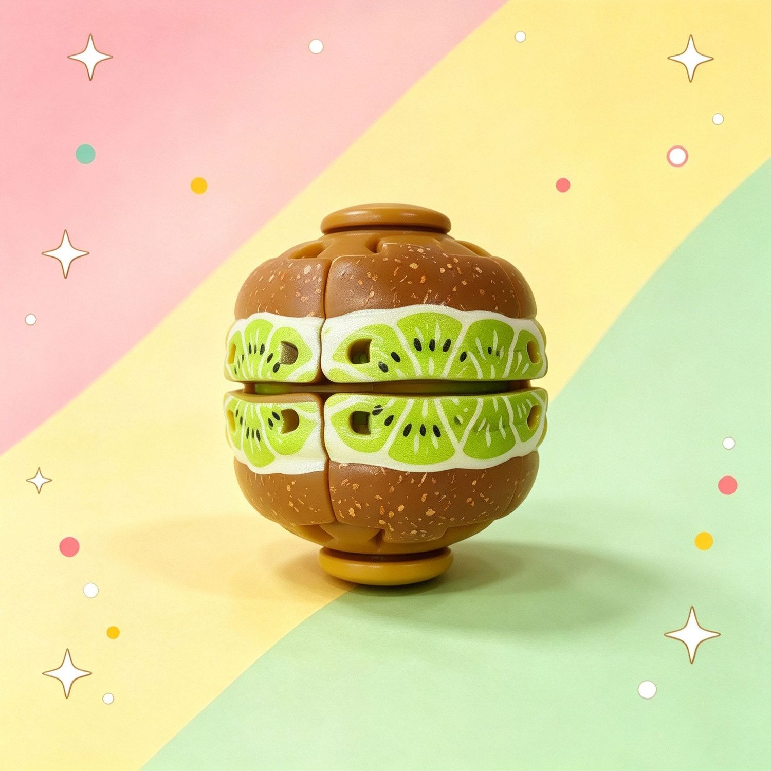 Press Gyroball Fidget Toy - Hamburger & Fruit Series