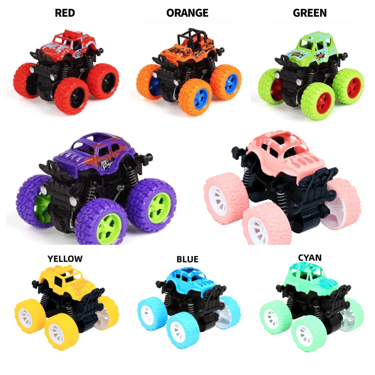 Inertial off-road vehicle toys 