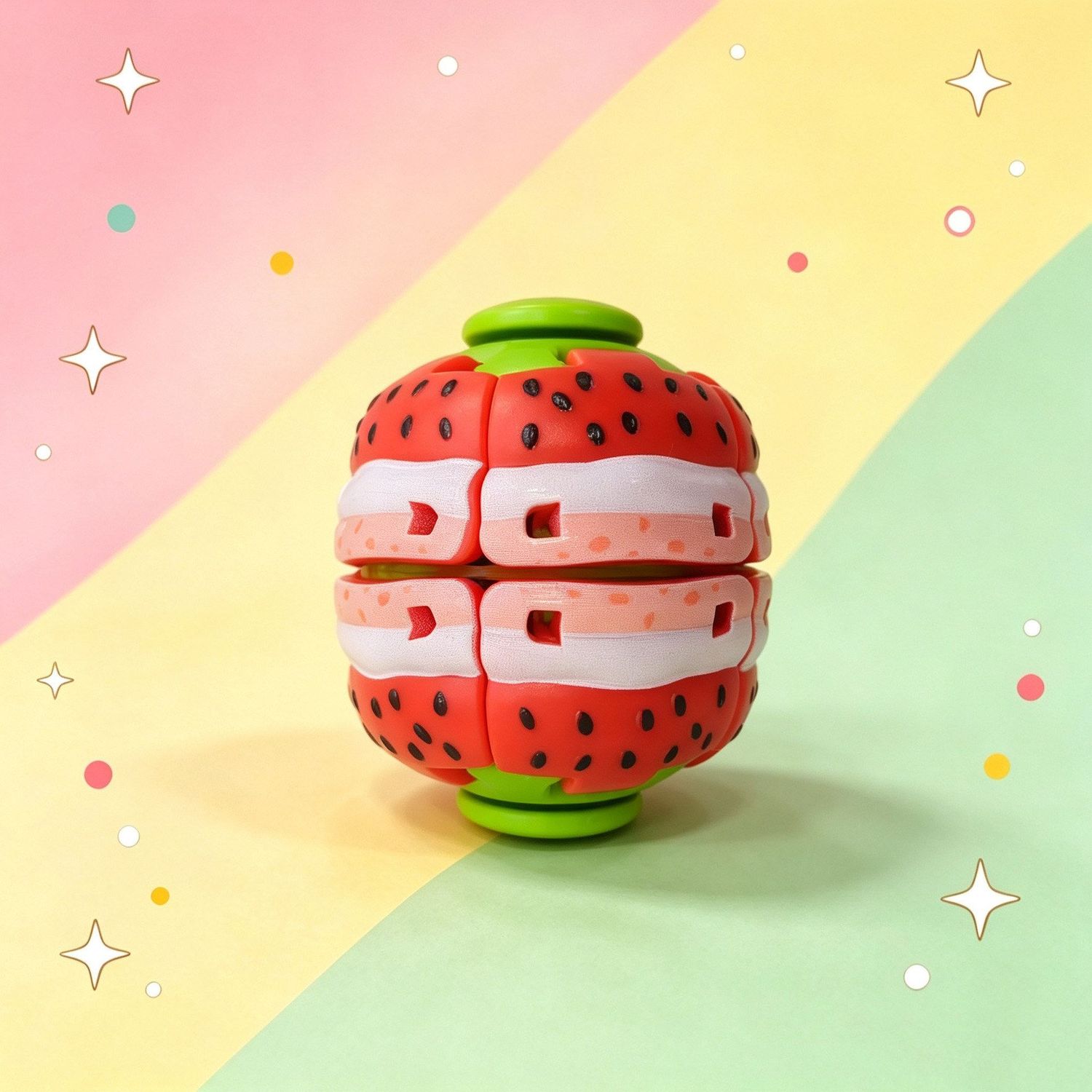 Press Gyroball Fidget Toy - Hamburger & Fruit Series