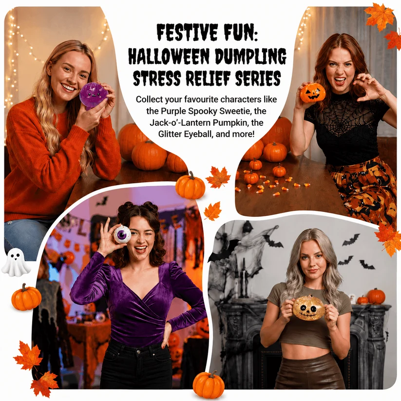 🎃Spooky Dumpling Squishy — Slow-Rising Halloween Stress Relief Toy👻