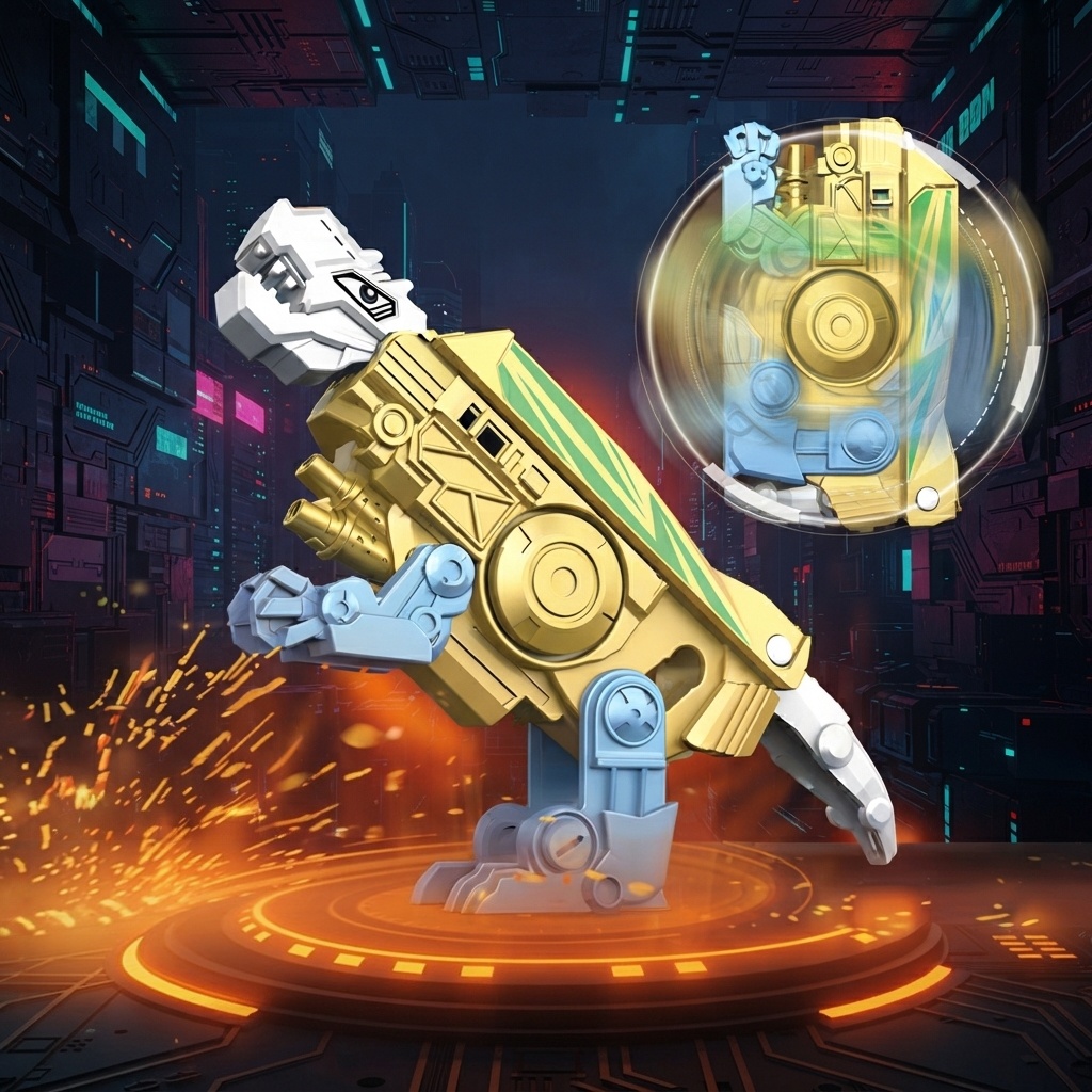2-in-1 Transforming Mechanical Dinosaur Fidget Spinner - Silent EDC Desktop Stress Relief Toy