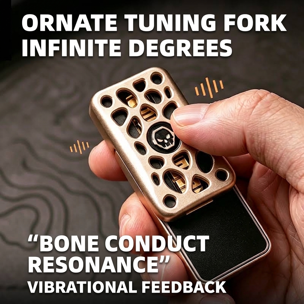 EDC Haptic Magnetic Slider – Brass Tuning Fork & Skeleton Metallic Fidget Toy for Stress Relief