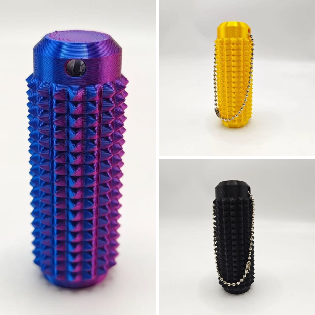 Pain Stim Fidget Toy with Press and Spin for ADHD,SH,3D Printed Portable Spiky Sensory keychain for Anxiety relief(9+)