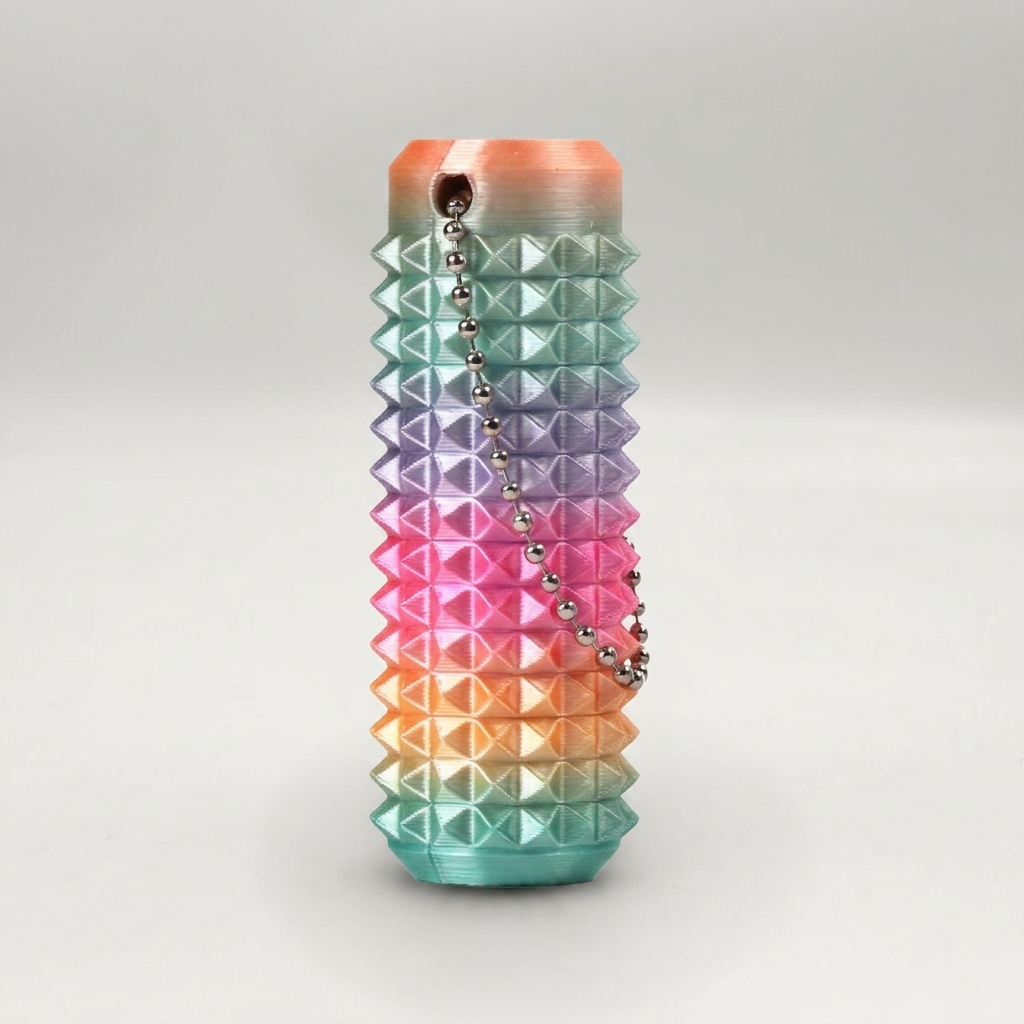 Pain Stim Fidget Toy with Press and Spin for ADHD,SH,3D Printed Portable Spiky Sensory keychain for Anxiety relief(9+)
