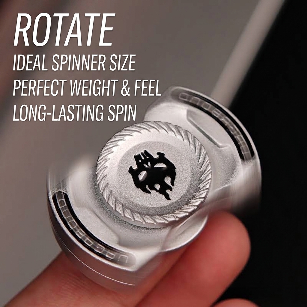 Ghost EDC Fidget Slider & Spinner – Metal Magnetic Tactile Push Toy
