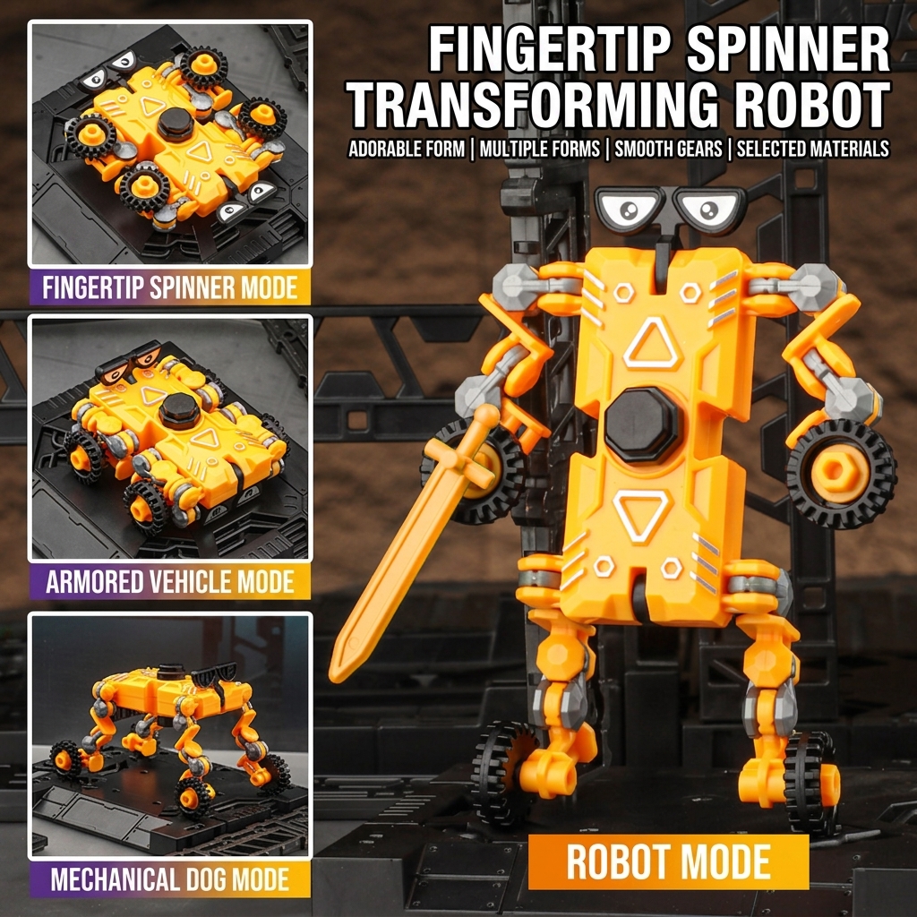 MechMorph 4-in-1 Deforming Robot Fidget Spinner | Interactive Desk & Gyro Toy