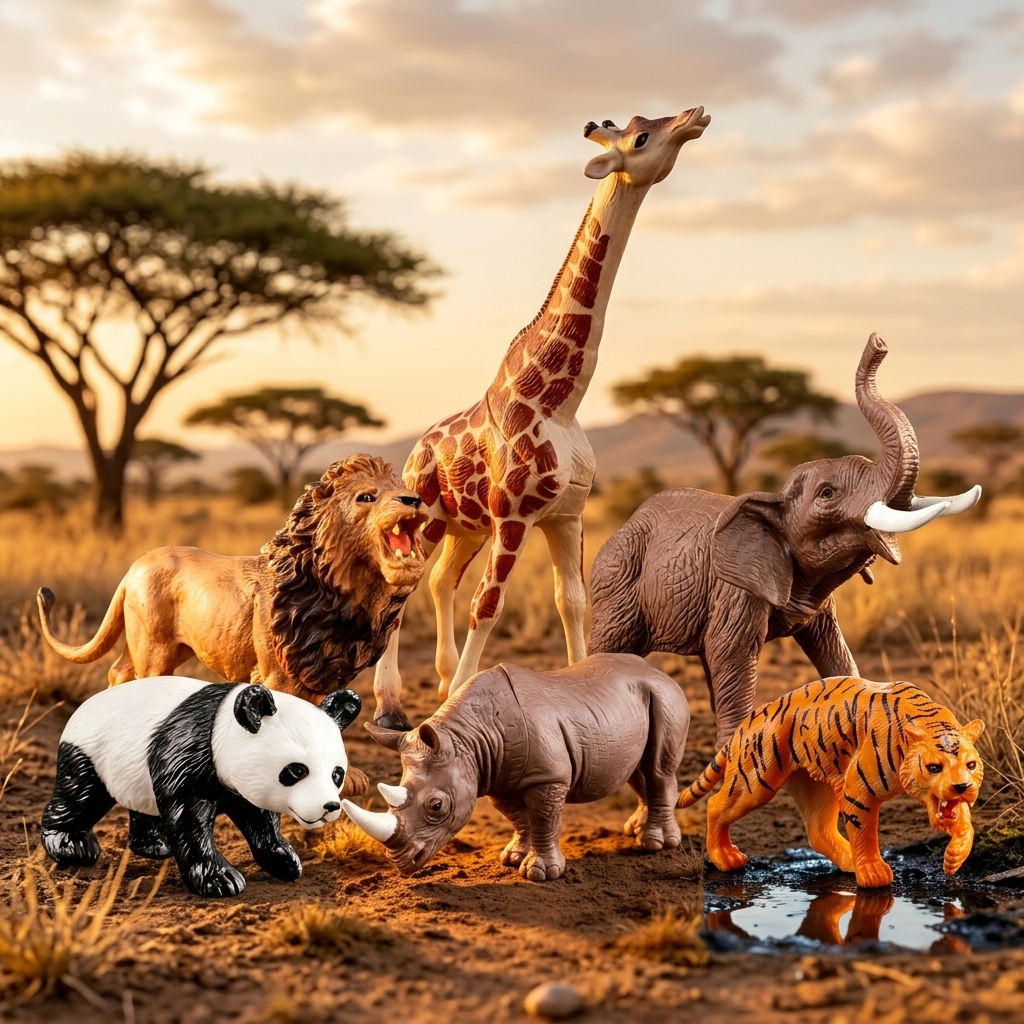 Wild Animal World Figure Set – Educational Safari Play Set