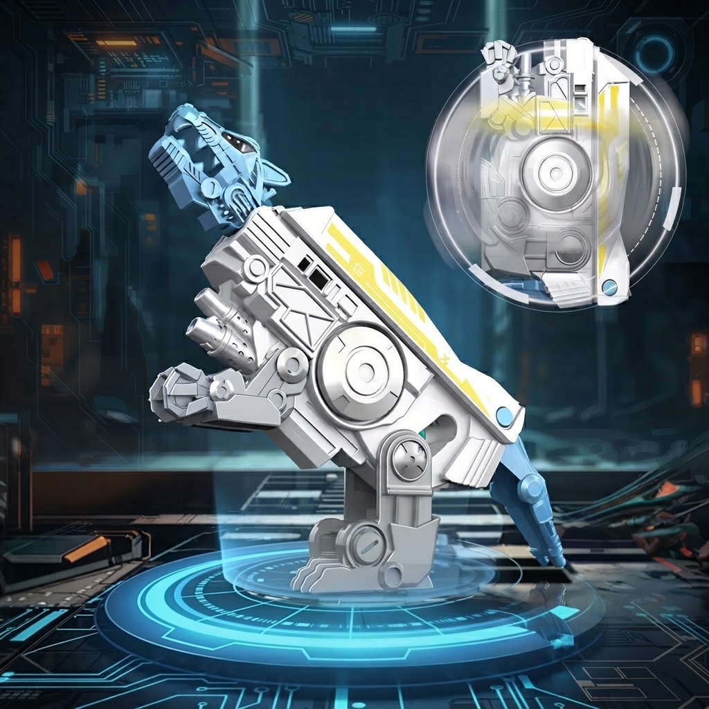 2-in-1 Transforming Mechanical Dinosaur Fidget Spinner - Silent EDC Desktop Stress Relief Toy