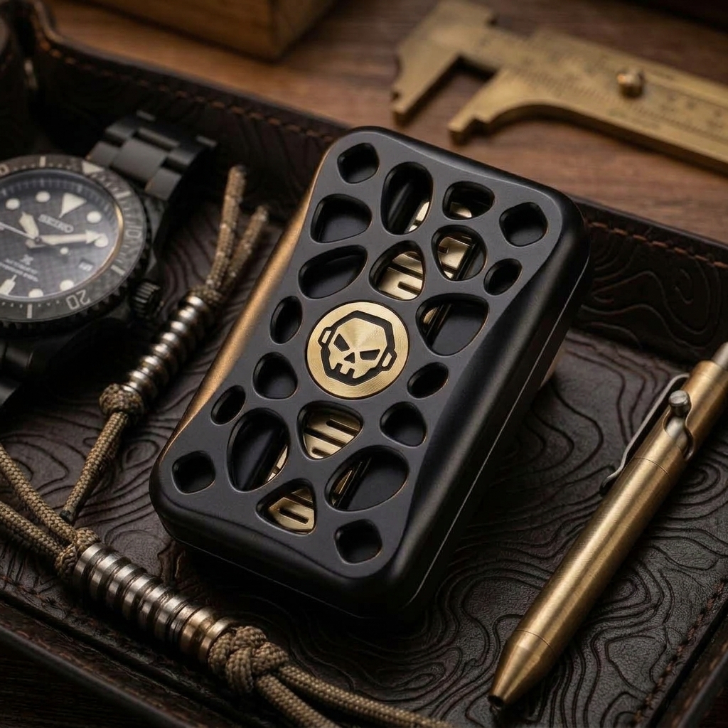 EDC Haptic Magnetic Slider – Brass Tuning Fork & Skeleton Metallic Fidget Toy for Stress Relief
