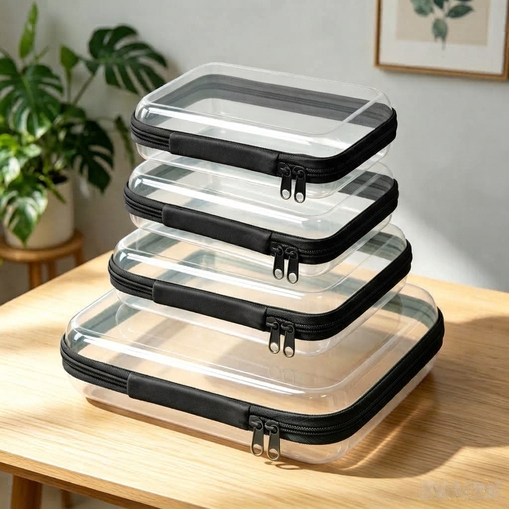 🧳Clear Travel Organizer Set — 1 Medium + 3 Small📦