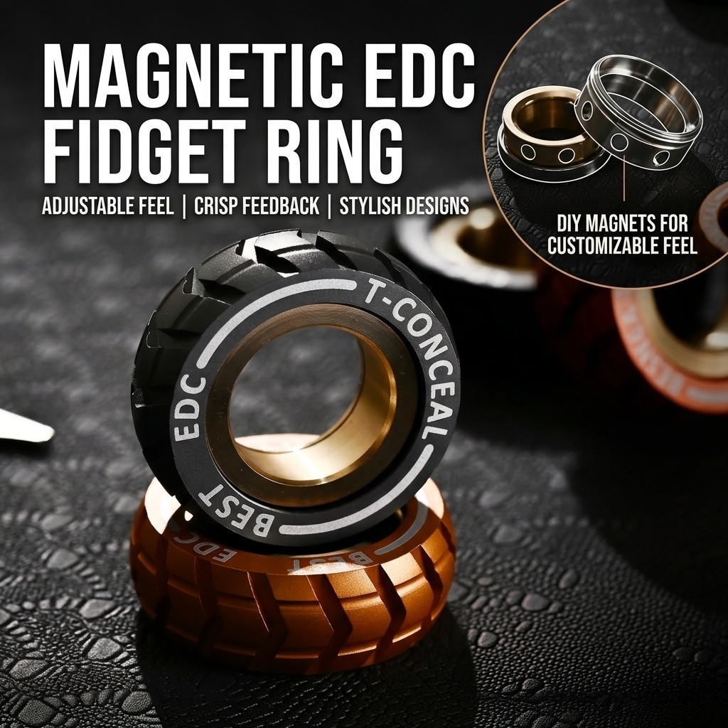 Magnetic EDC Fidget Ring – Mechanical Stress Relief Toy for Office & Daily Focus