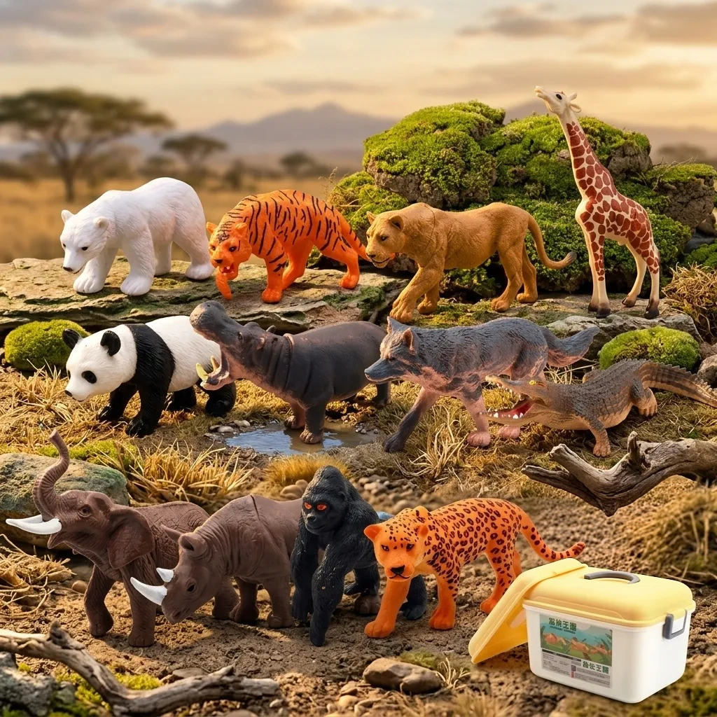 Wild Animal World Figure Set – Educational Safari Play Set