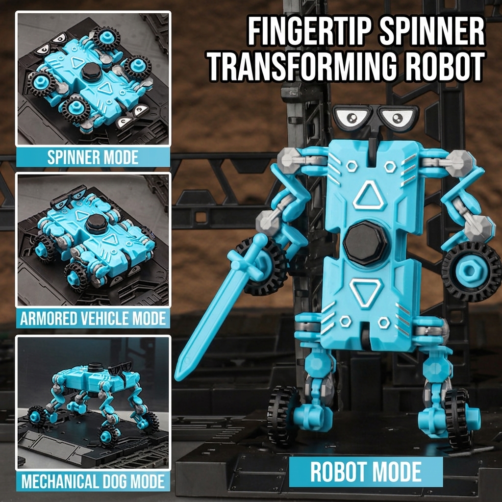 MechMorph 4-in-1 Deforming Robot Fidget Spinner | Interactive Desk & Gyro Toy