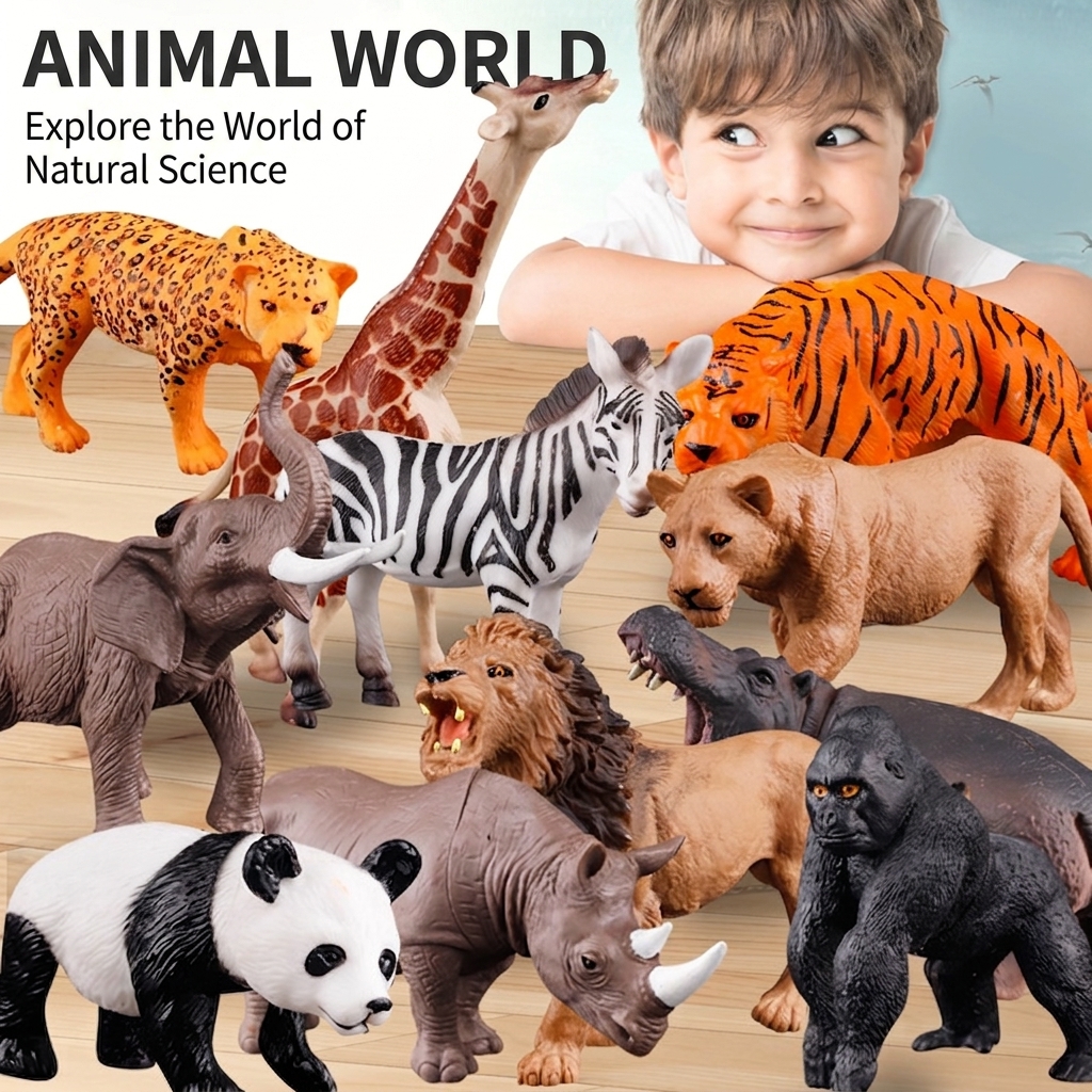 Wild Animal World Figure Set – Educational Safari Play Set