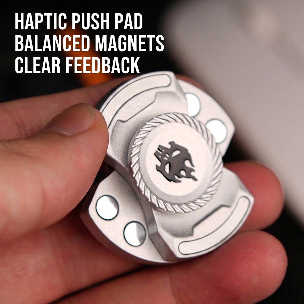 Ghost EDC Fidget Slider & Spinner – Metal Magnetic Tactile Push Toy