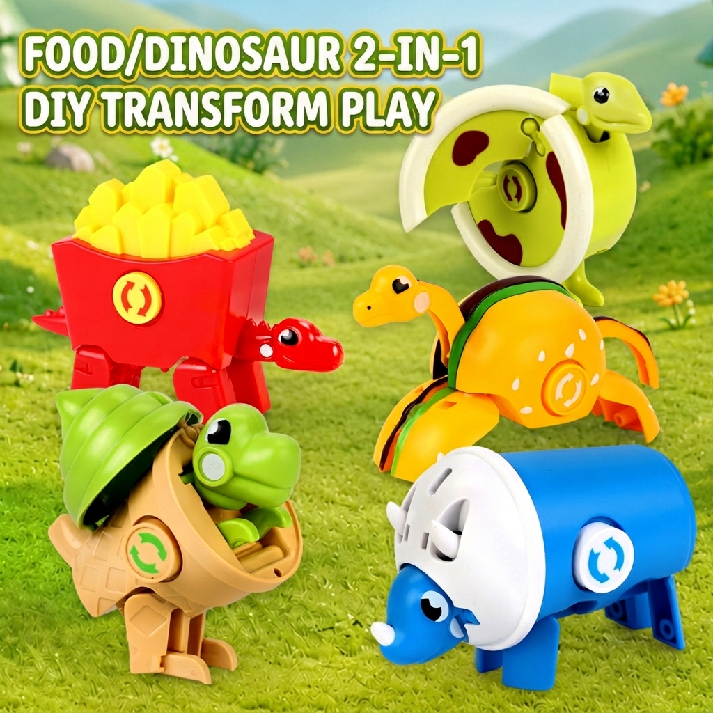 Turn Fast Food into Dinos!  The Ultimate 2-in-1 Fidget Toy!