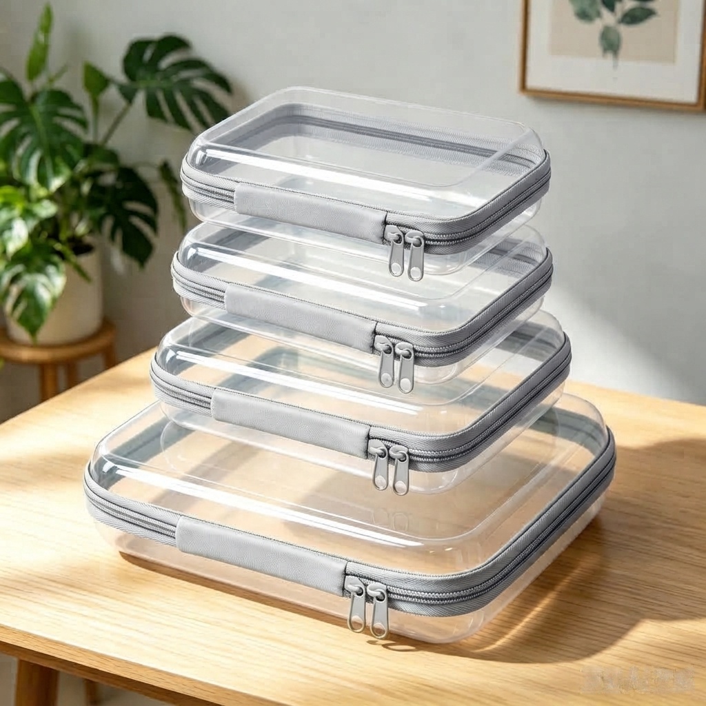 🧳Clear Travel Organizer Set — 1 Medium + 3 Small📦