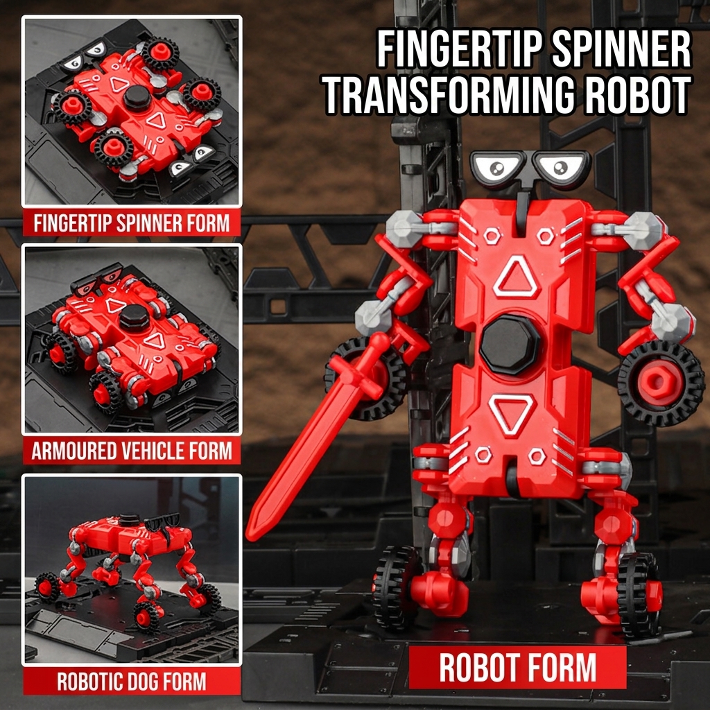 MechMorph 4-in-1 Deforming Robot Fidget Spinner | Interactive Desk & Gyro Toy