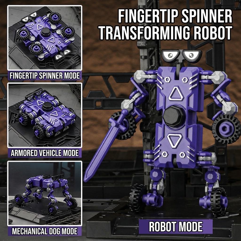 MechMorph 4-in-1 Deforming Robot Fidget Spinner | Interactive Desk & Gyro Toy