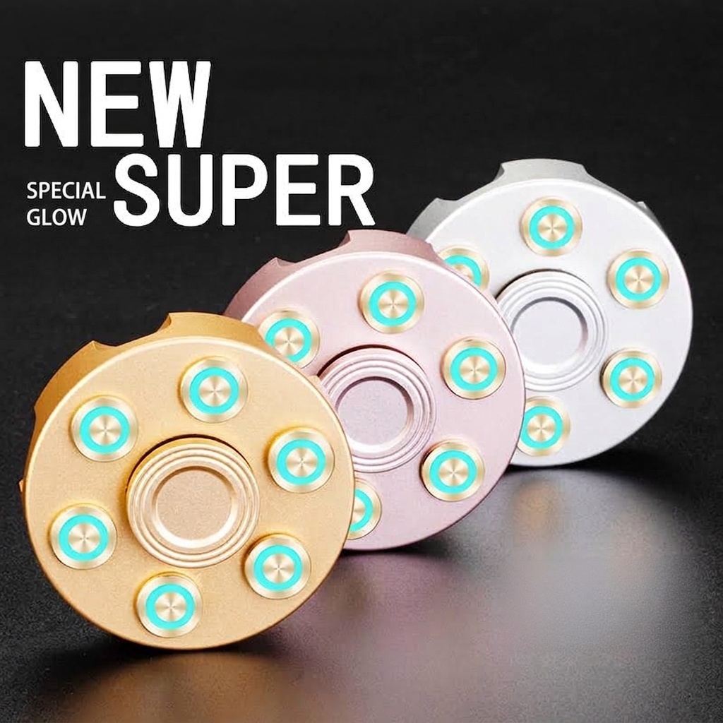 Luminous Cylinder EDC Fidget Spinner - Kinetic Desk Toy for Focus & Stress Relief