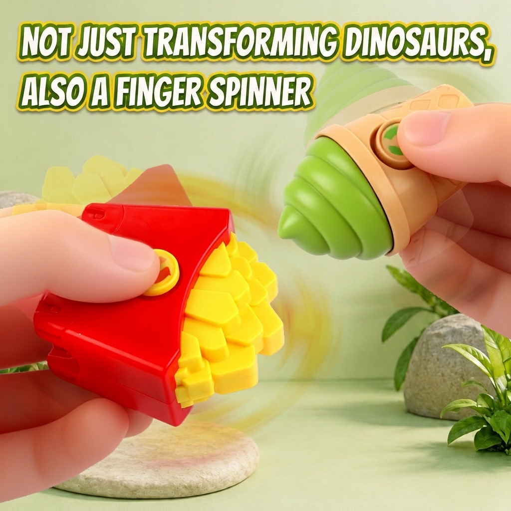 Turn Fast Food into Dinos!  The Ultimate 2-in-1 Fidget Toy!