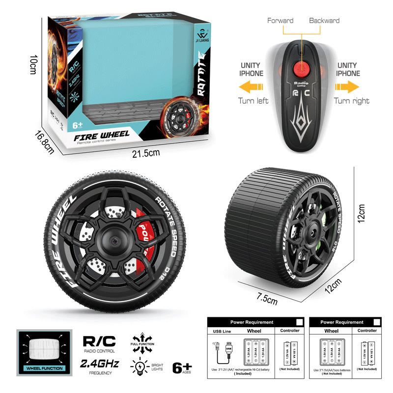  360 Degrees Rotating RC Car Wheels Toys with Gravity Sensing