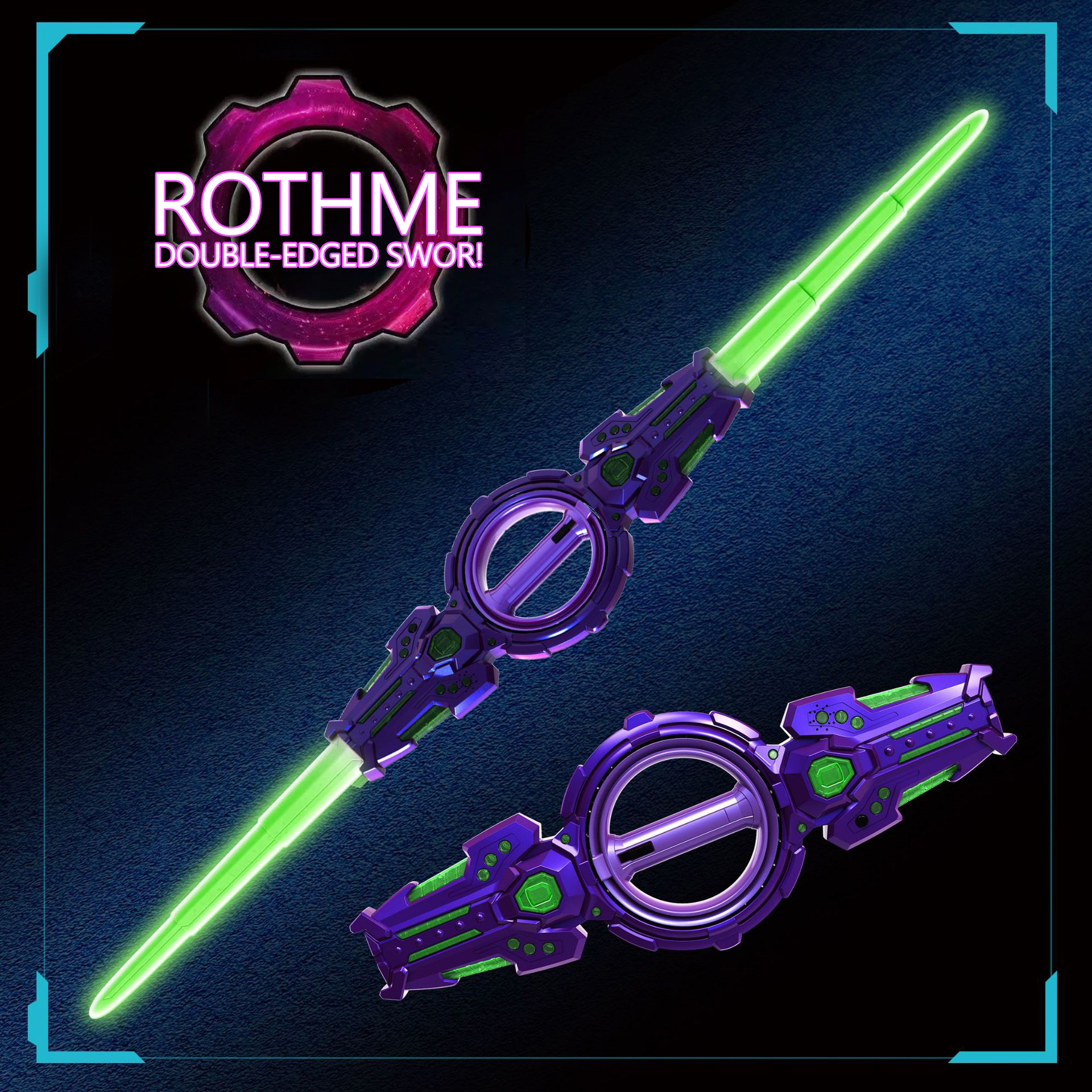 Telescopic Gravity Light Up Sword USB Charging Kids Double Head Laser Sword Toy with Light Sound Effect for Party Role Play Gift