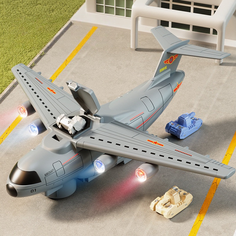 Kids' Electric Bump - and - Go Transport Plane Model Toy: A Light - Up Gift for Boys ✈️🎁