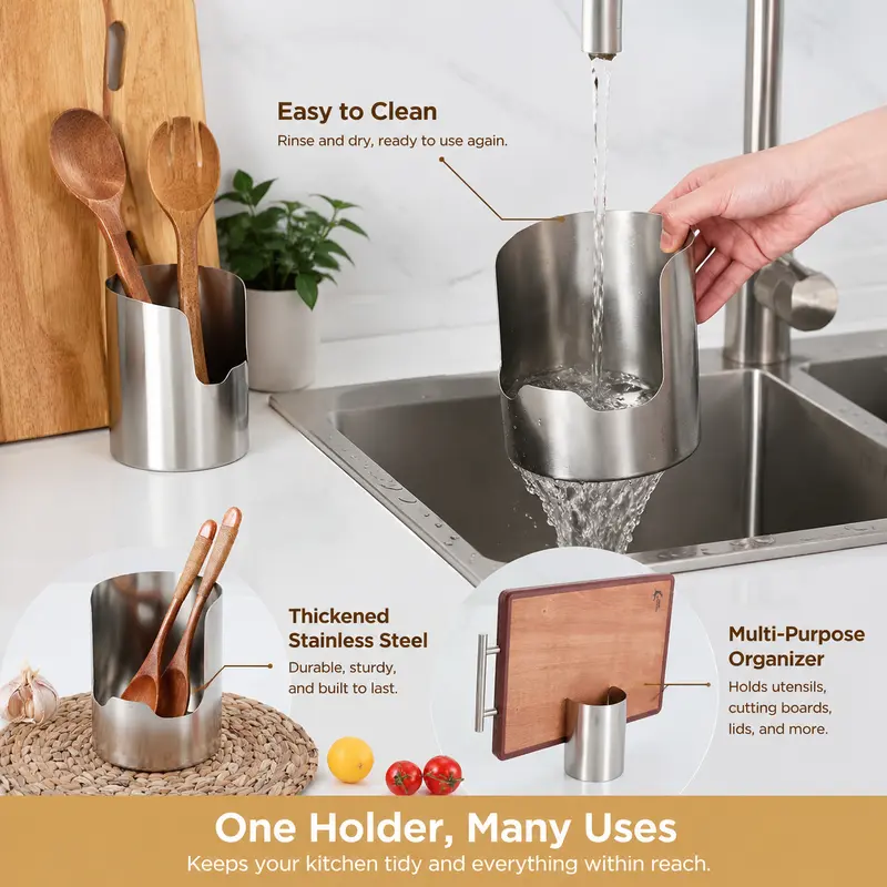✨ Stainless Steel Utensil Organizer — Keep Your Kitchen Clean & Tidy