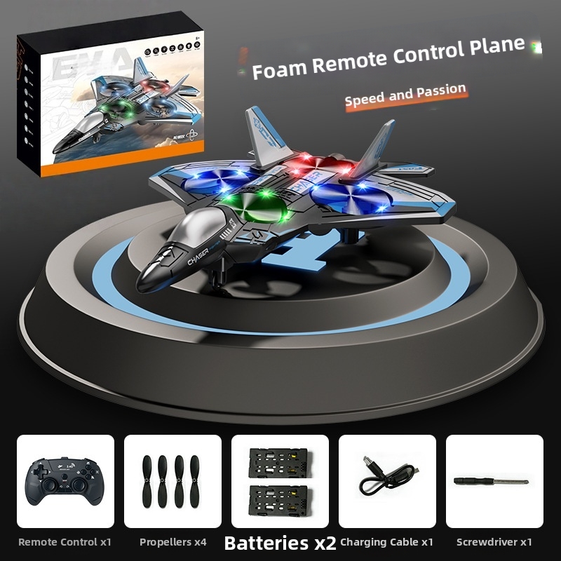 🛩️Foam remote-controlled fighter, shock-resistant quadcopter, aerial stunt drone