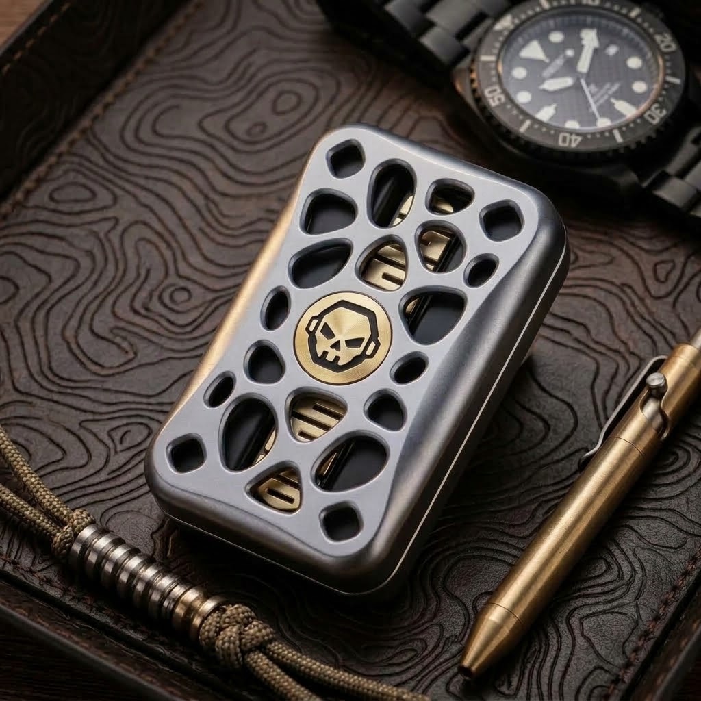 EDC Haptic Magnetic Slider – Brass Tuning Fork & Skeleton Metallic Fidget Toy for Stress Relief