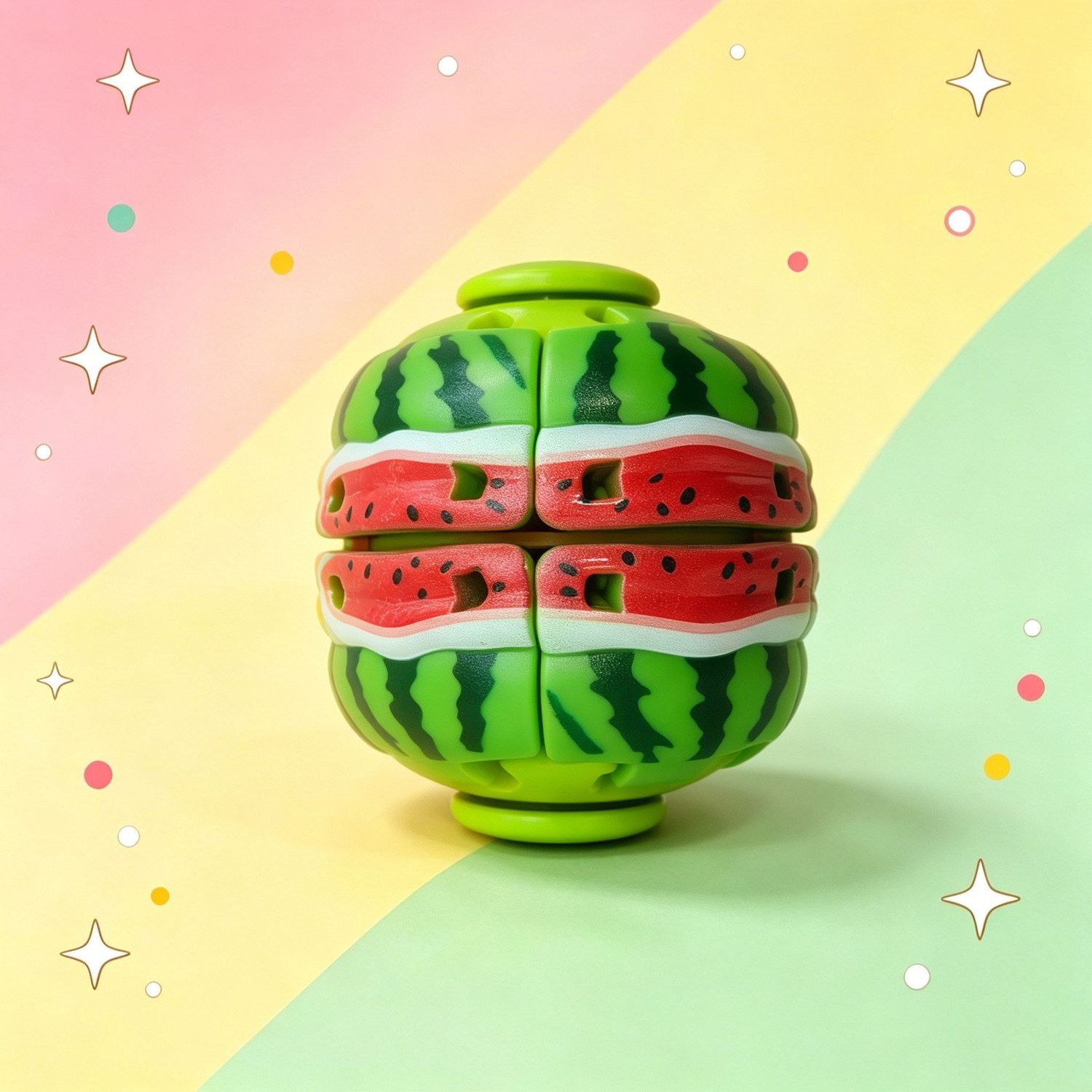 Press Gyroball Fidget Toy - Hamburger & Fruit Series