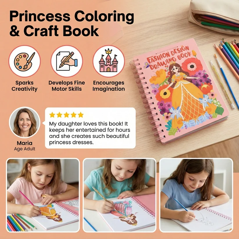 Princess Coloring and Craft Book