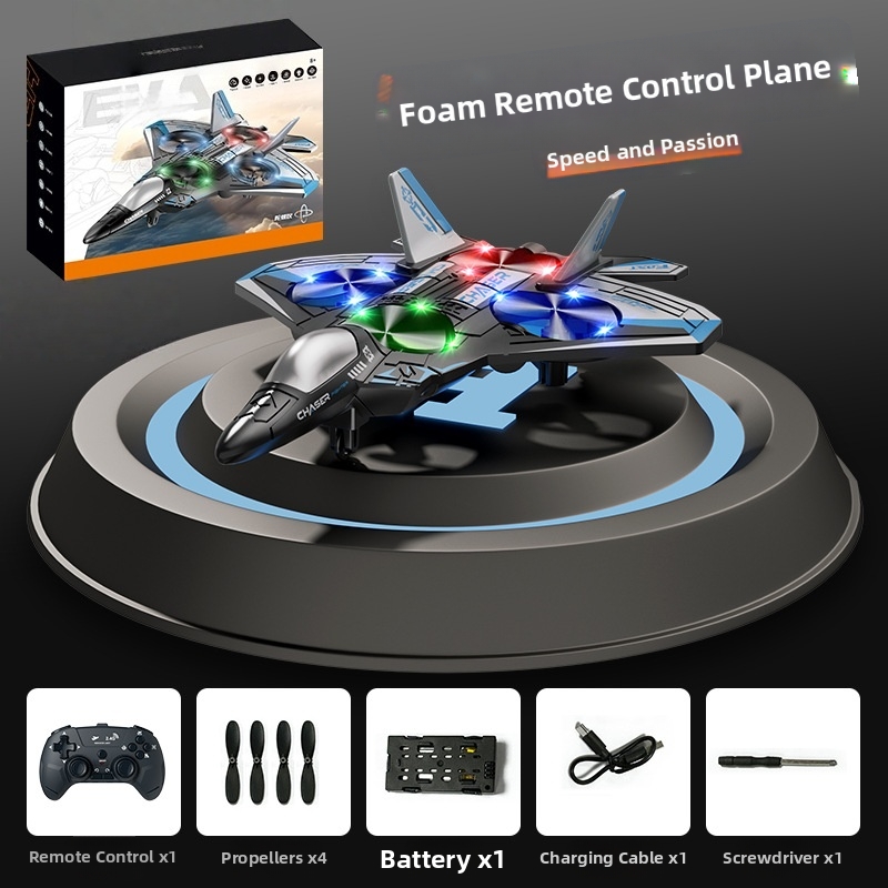 🛩️Foam remote-controlled fighter, shock-resistant quadcopter, aerial stunt drone