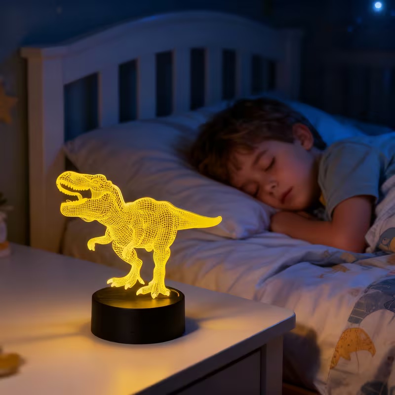 Dinosaur Toys, 3D T-Rex Night Light with Remote & Smart Touc