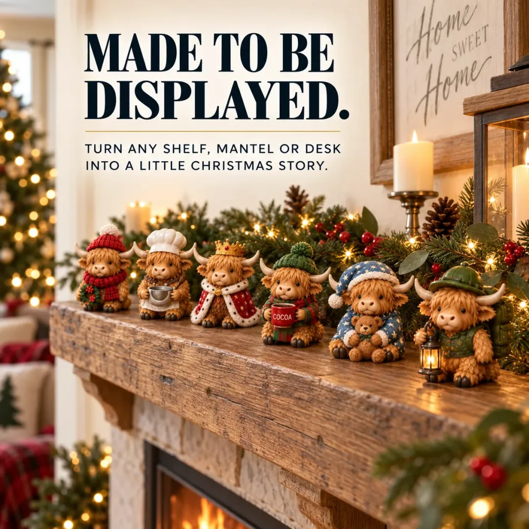 🎄24-Day Highland Cow Advent Calendar – 24 Mini Cow Figures Christmas Countdown
