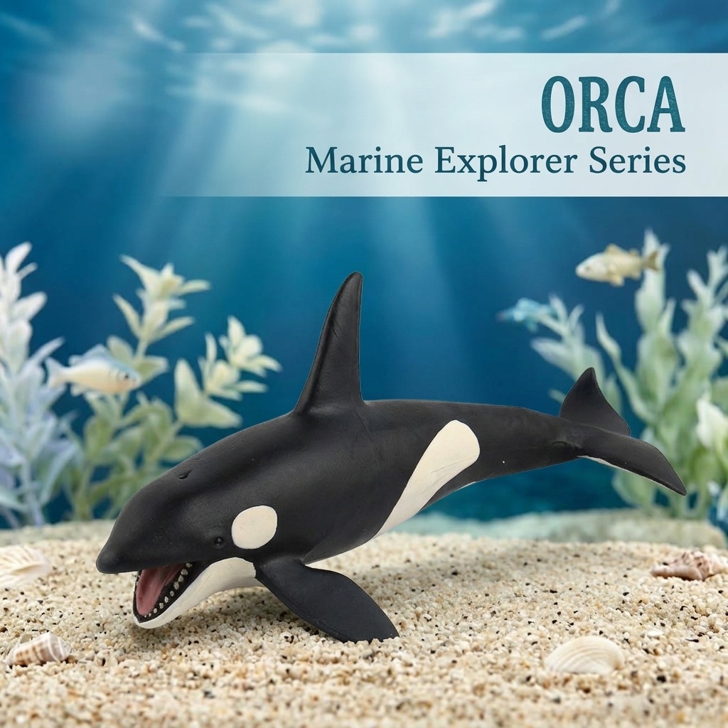 Educational Marine Life Discovery Kit: Lifelike Whale & Shark Models for Gifts & Decor