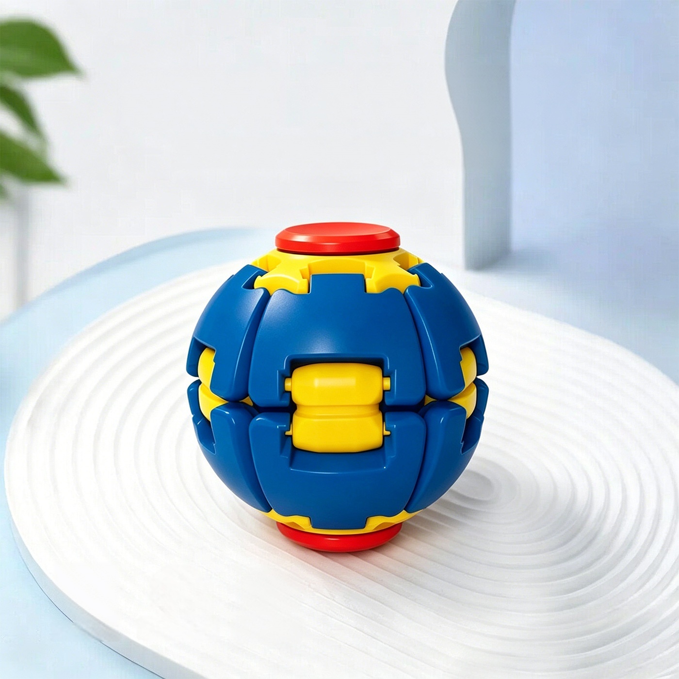 Press & Spin Fidget Relief Ball, Portable Rotating Sensory Stress Toy (Assembly Version)