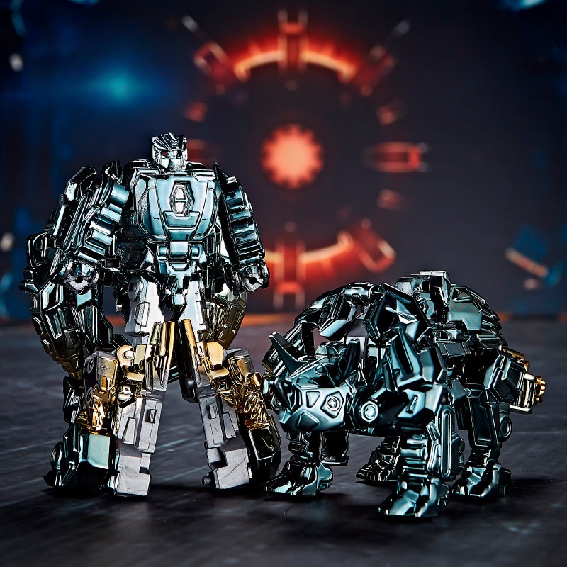 🦕Electroplated Rainbow-Finished Alloy Dinosaur Transformation Toy