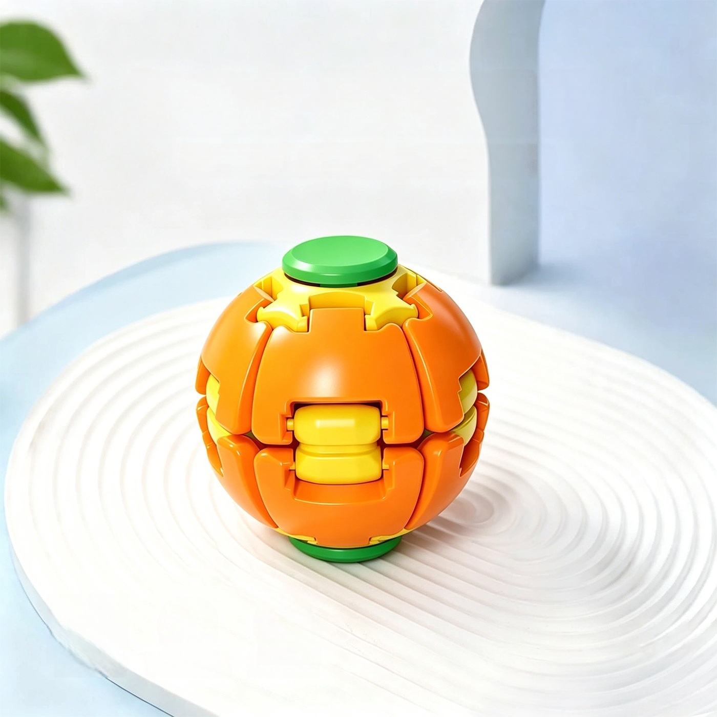 Press & Spin Fidget Relief Ball, Portable Rotating Sensory Stress Toy (Assembly Version)