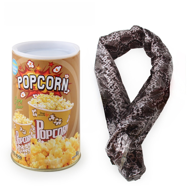 📁🍟Potato chip snake jumping, toy prank - funny prank gift April Fool's Day Halloween party decoration joke children popcorn nut snake jar