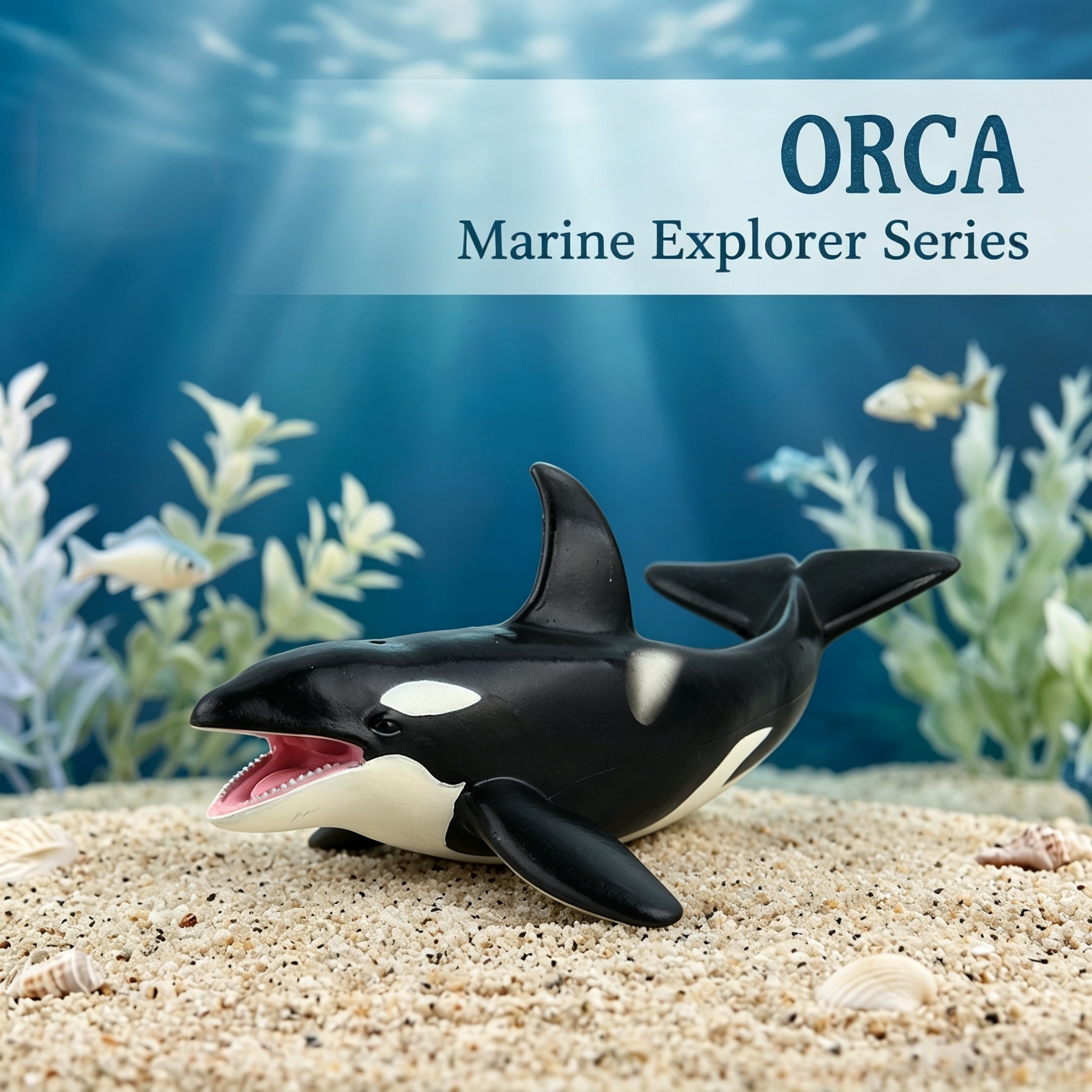 Educational Marine Life Discovery Kit: Lifelike Whale & Shark Models for Gifts & Decor