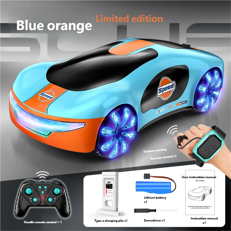 🎮Future Remote-Controlled Car with Gesture Sensing, Featuring Lights, Spray Effects, and Sound