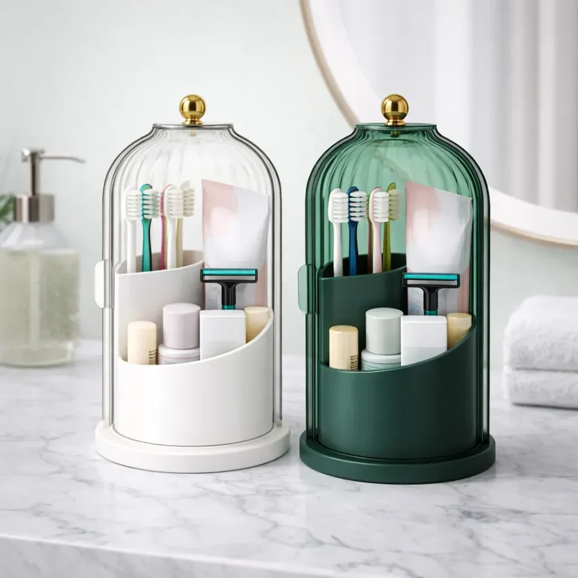 🧴 360° Rotating Storage Organizer — See Everything at a Glance ✨